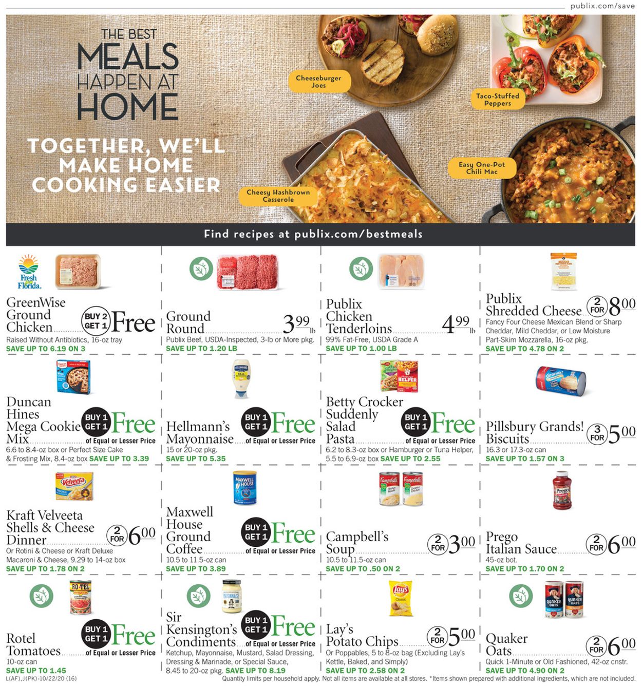 Publix Ad from 10/22/2020