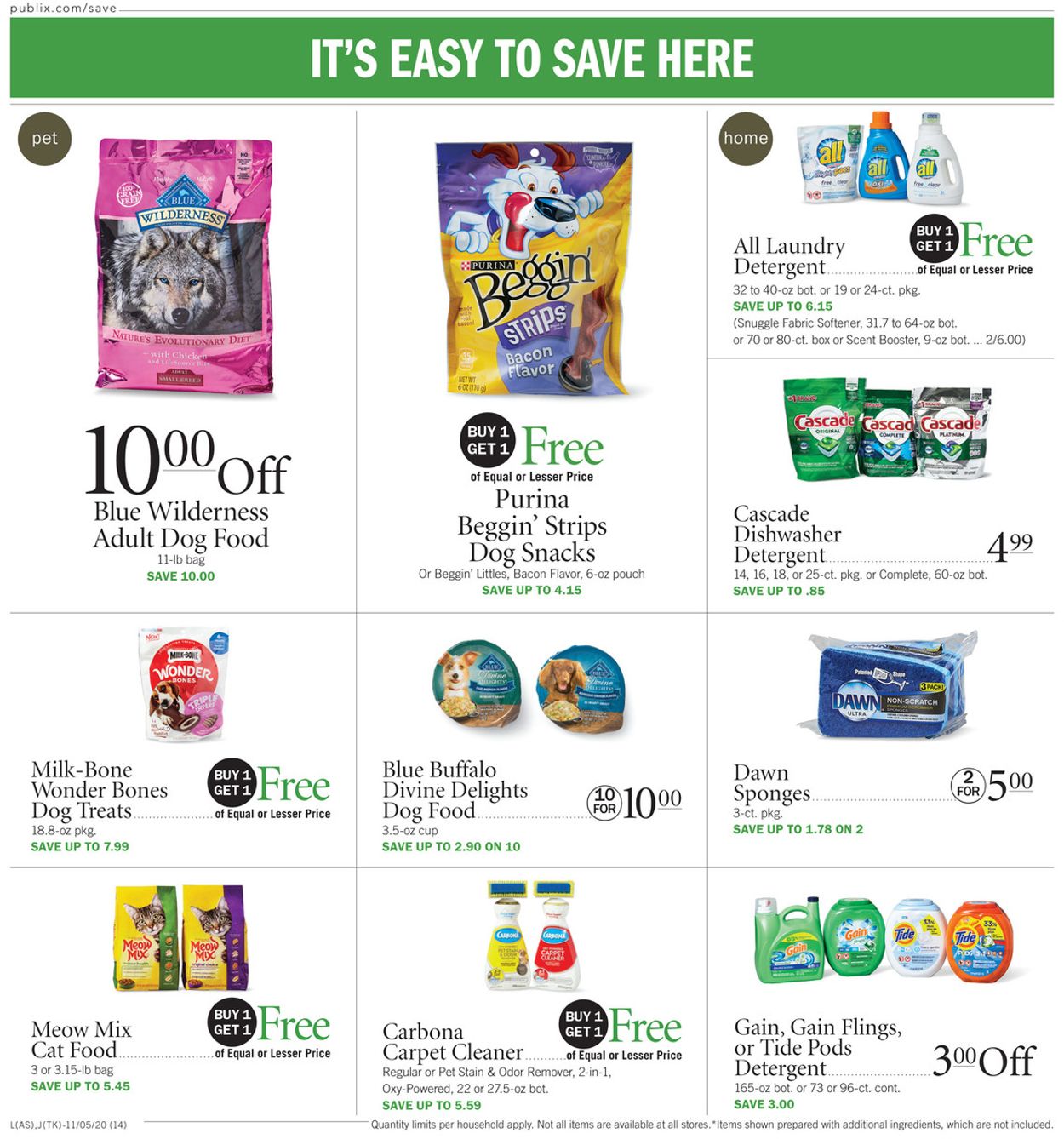 Publix Ad from 11/05/2020