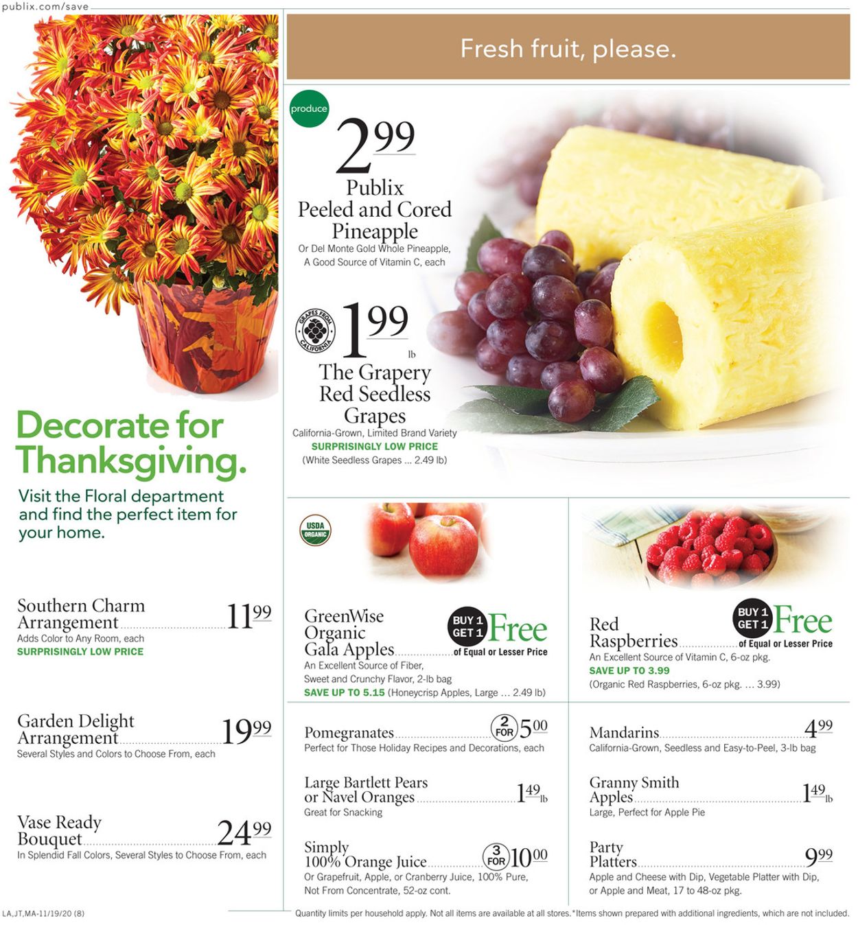 Publix Ad from 11/19/2020