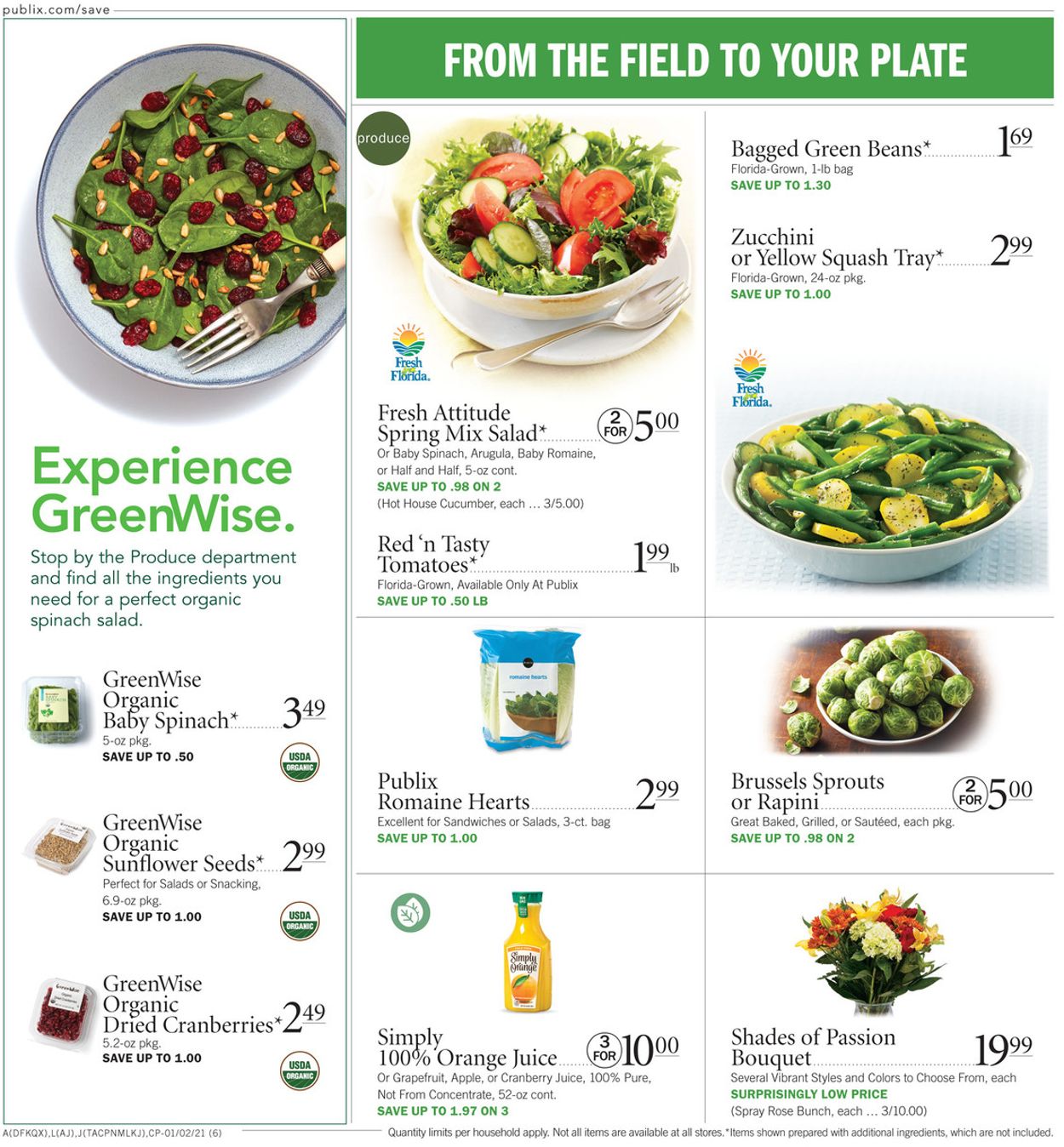 Publix Ad from 01/02/2021