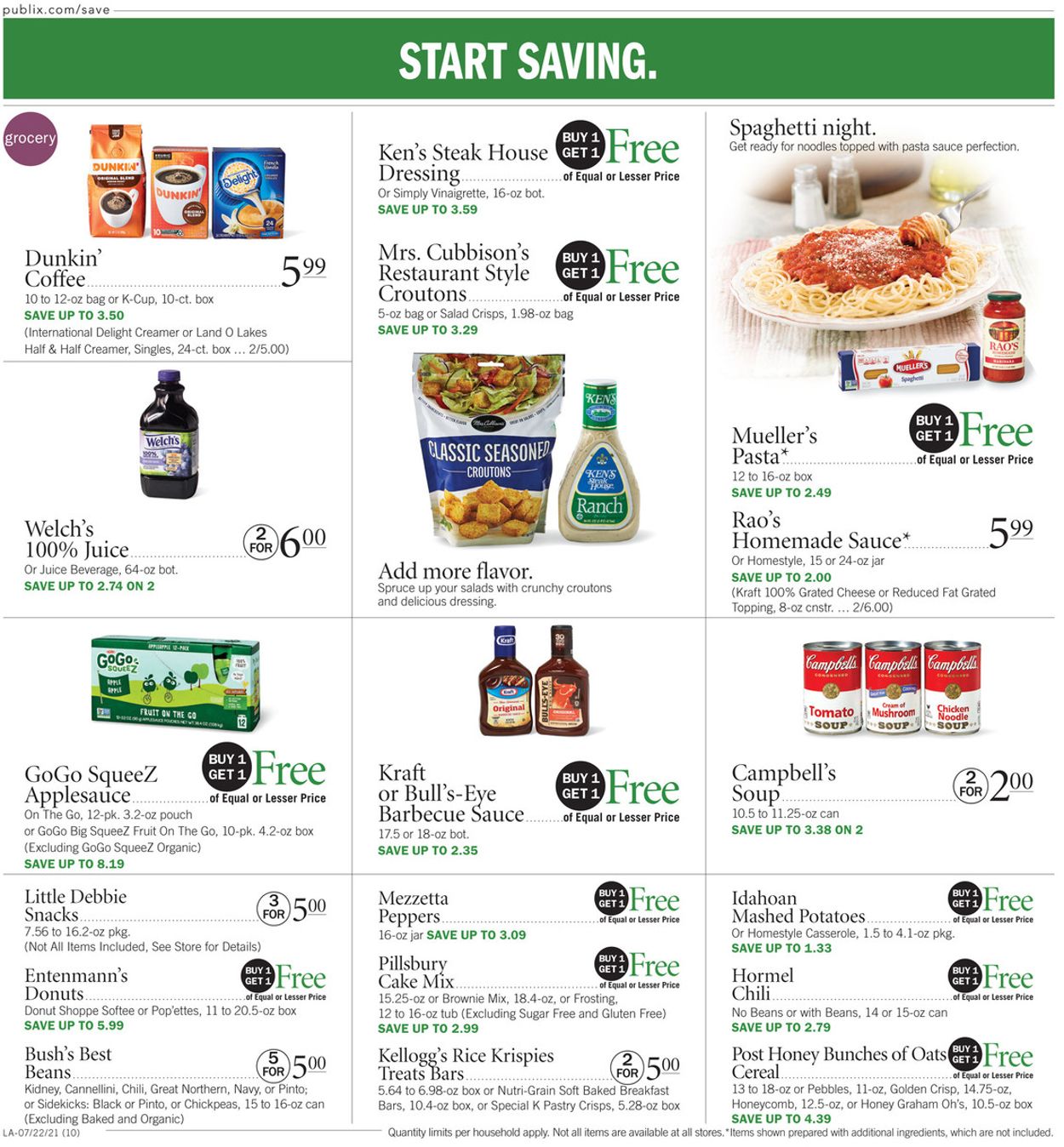 Publix Ad from 07/22/2021