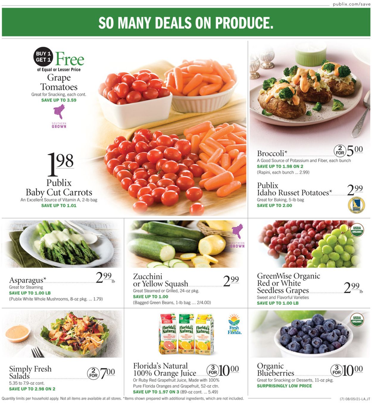 Publix Ad from 08/05/2021