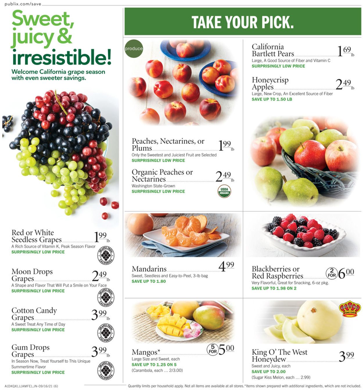 Publix Ad from 09/16/2021