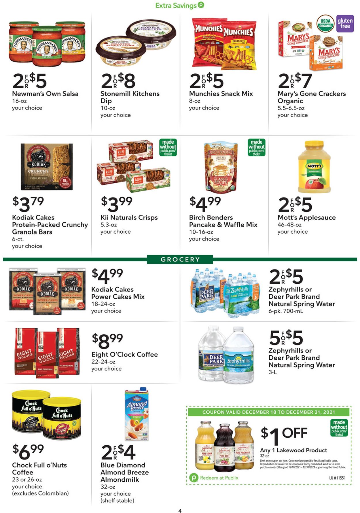Publix Ad from 12/18/2021