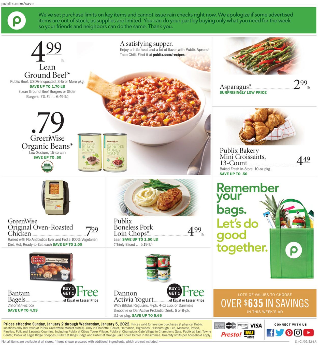 Publix Ad from 01/02/2022