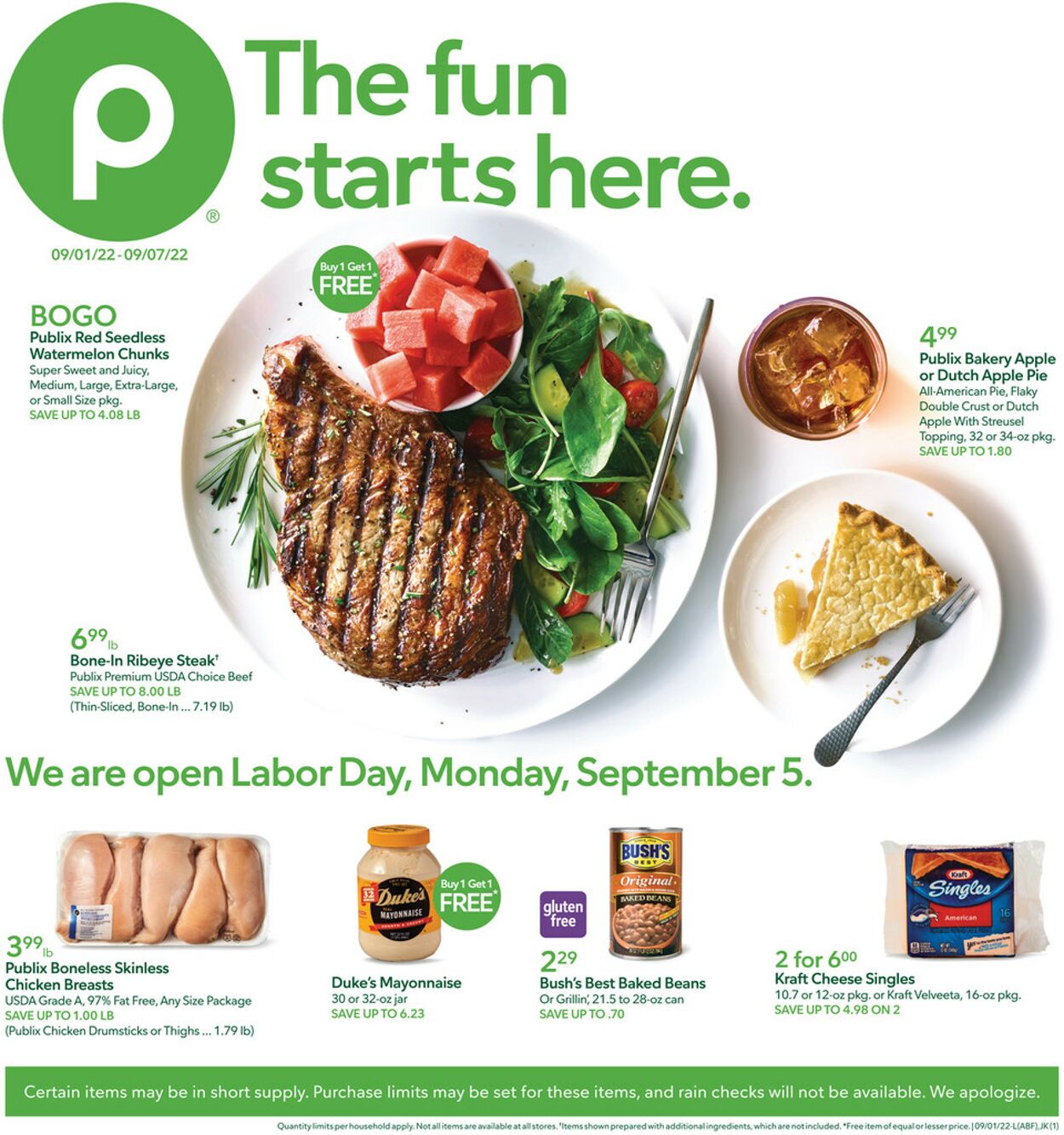 Publix Ad from 09/01/2022