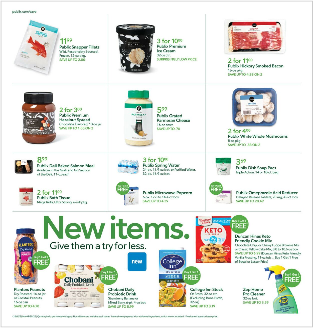 Publix Ad from 09/29/2022