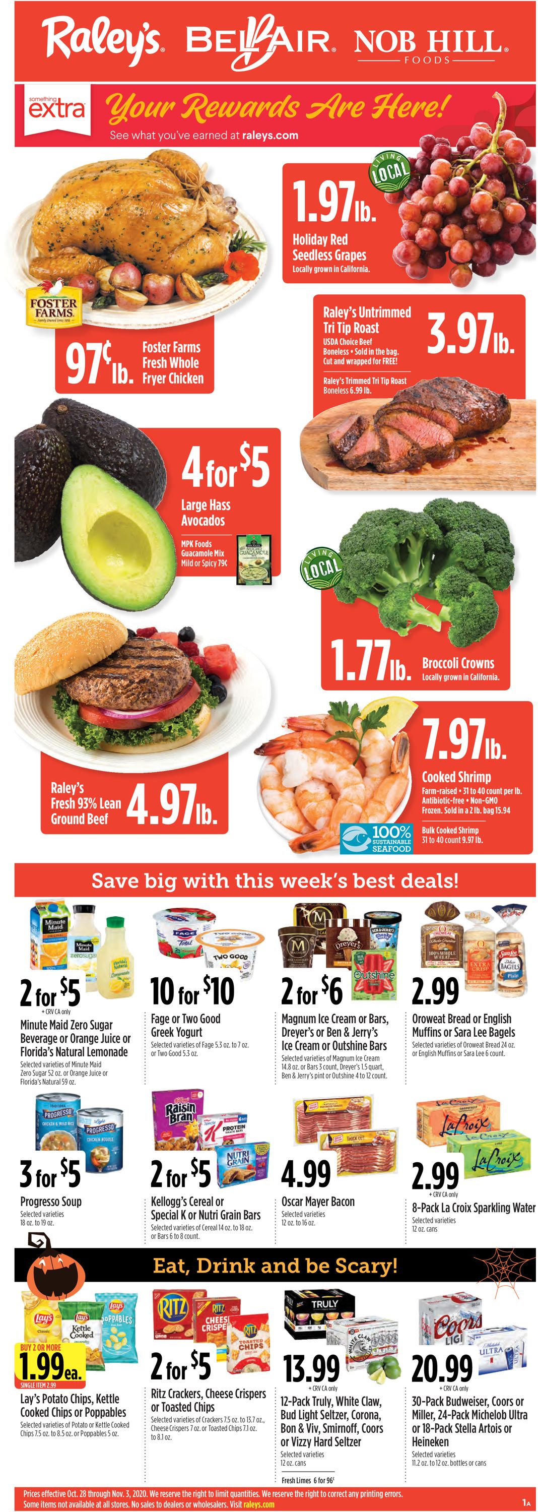 Raley's Ad from 10/28/2020