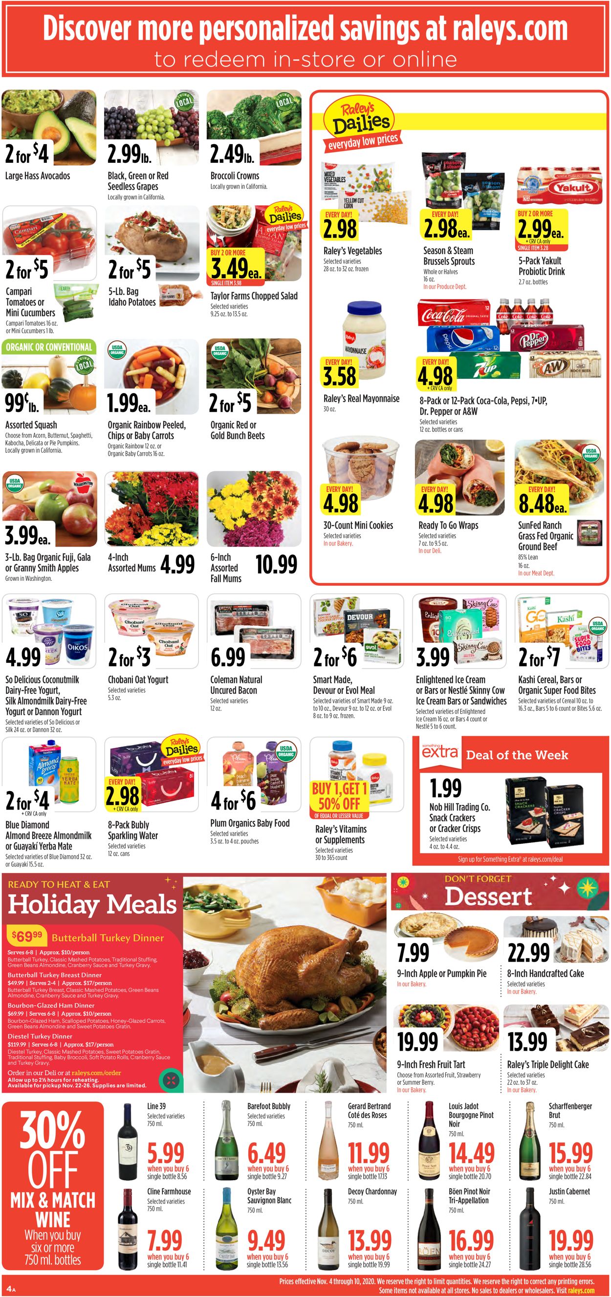 Raley's Ad from 11/04/2020