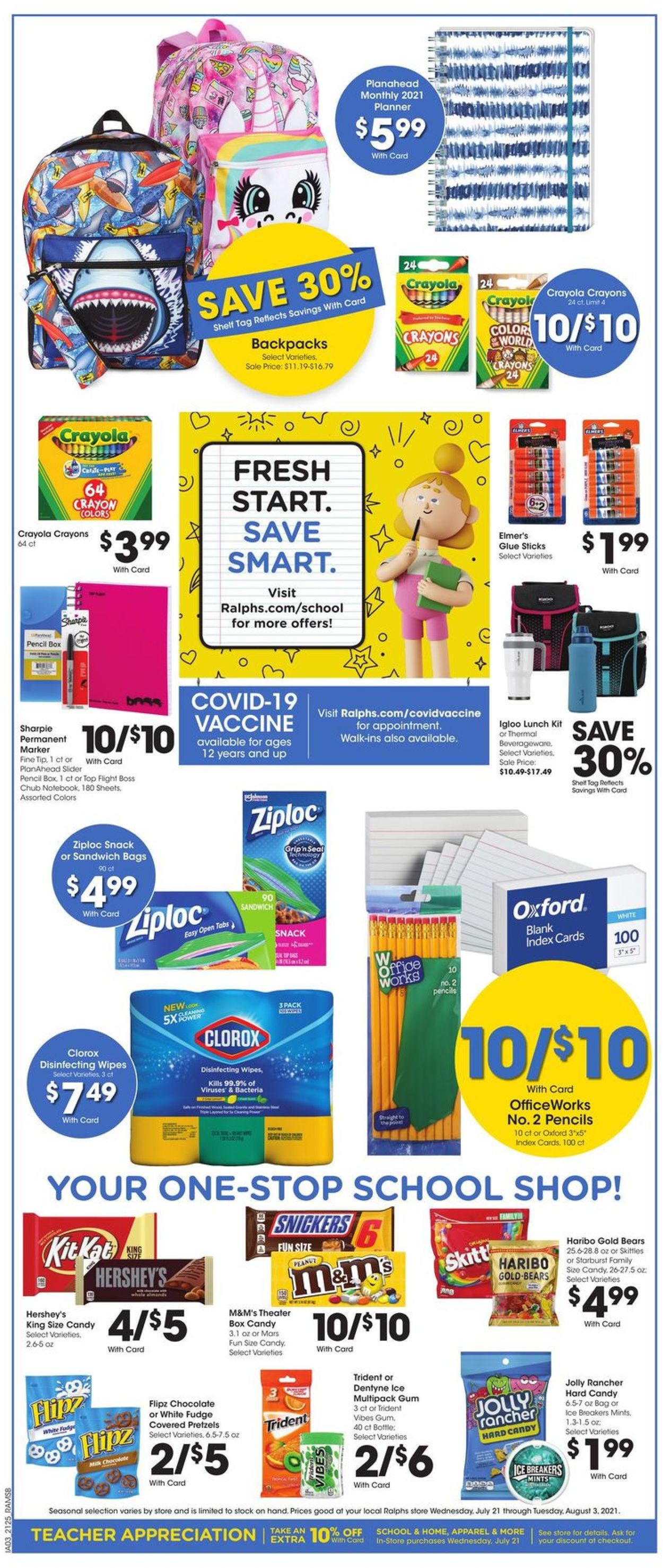 Ralphs Ad from 07/28/2021