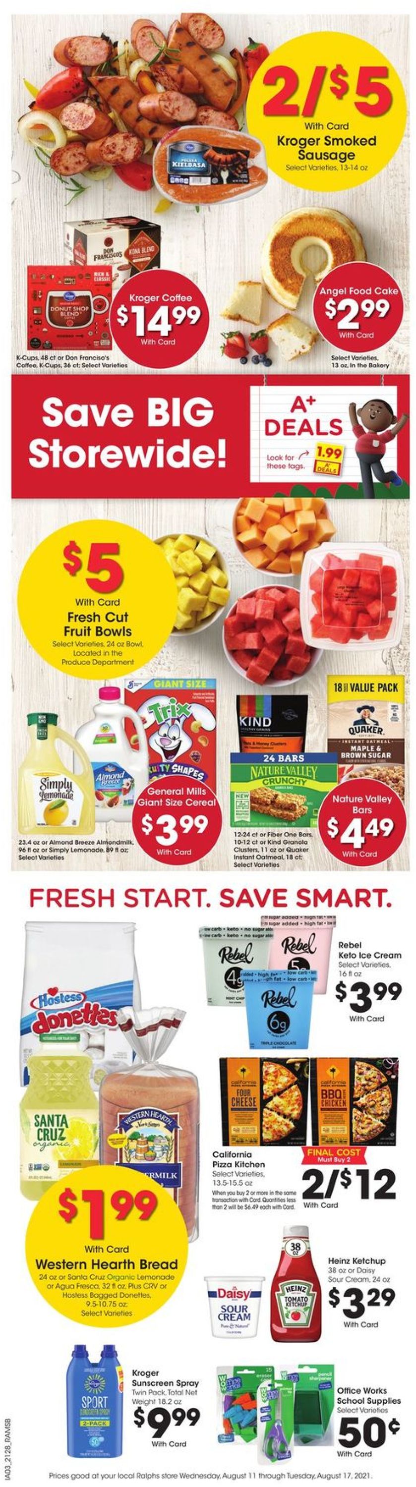 Ralphs Ad from 08/11/2021