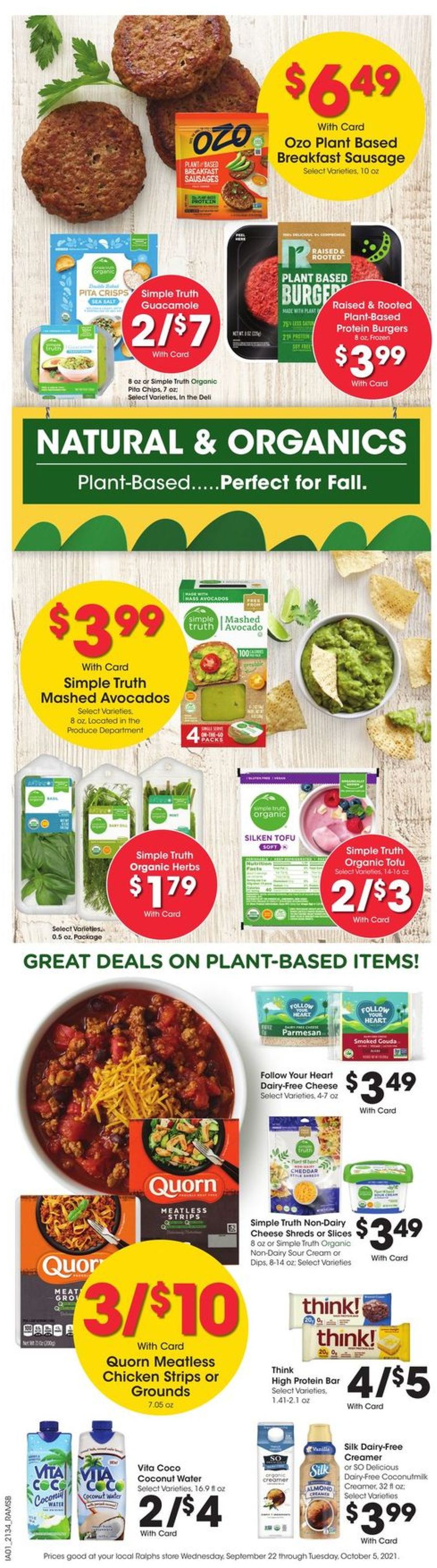 Ralphs Ad from 09/29/2021