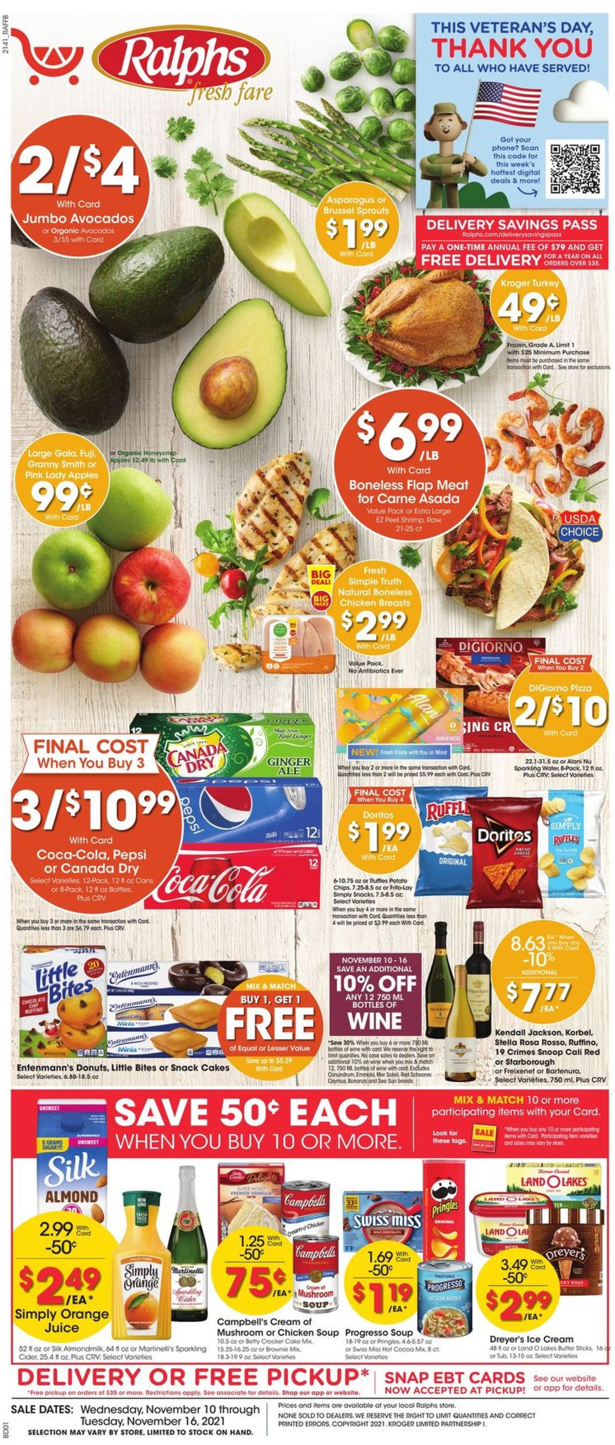 Ralphs Ad from 11/10/2021