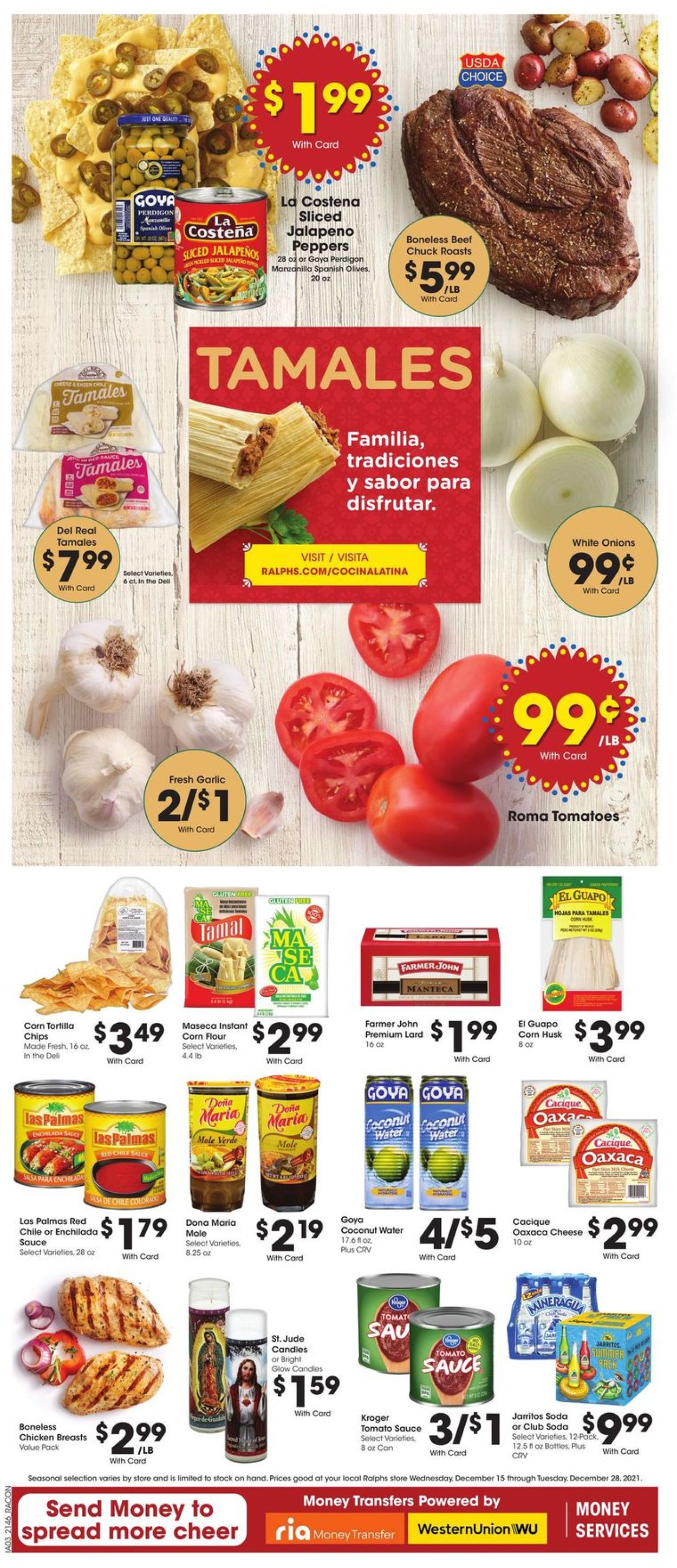 Ralphs Ad from 12/15/2021