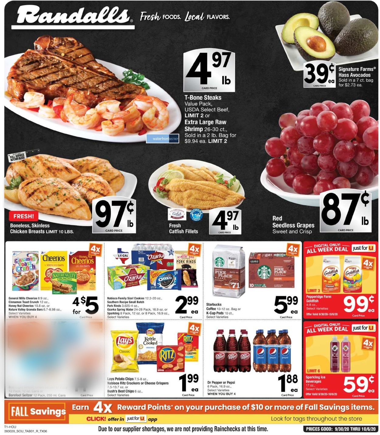 Randalls Ad from 09/30/2020
