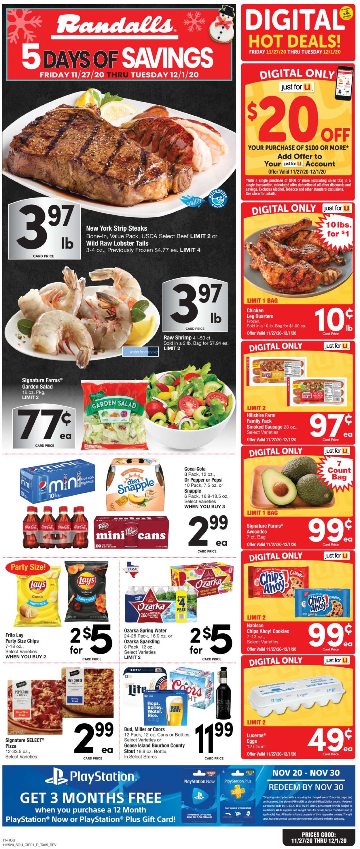 Randalls Ad from 11/27/2020