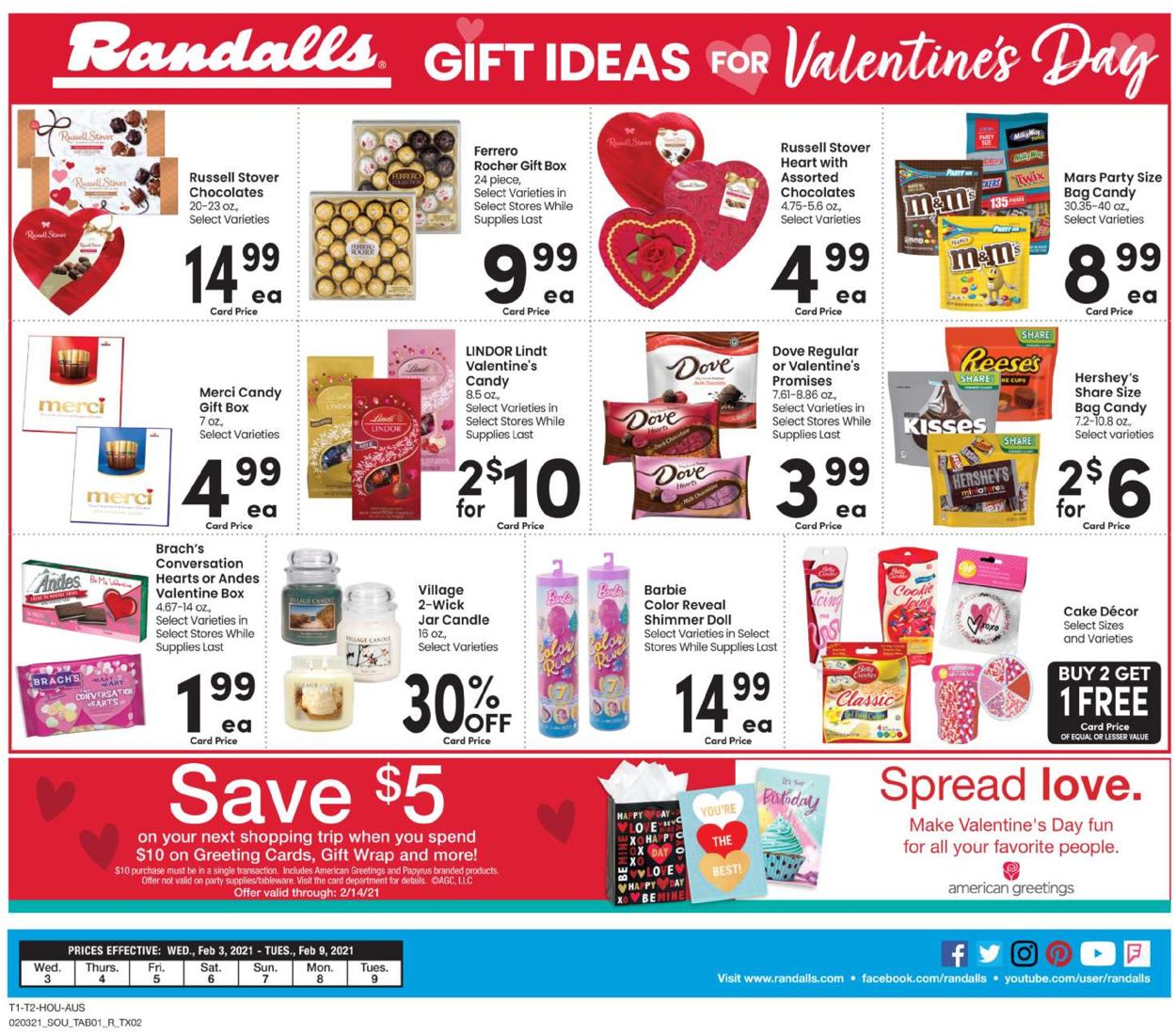 Randalls Ad from 02/03/2021