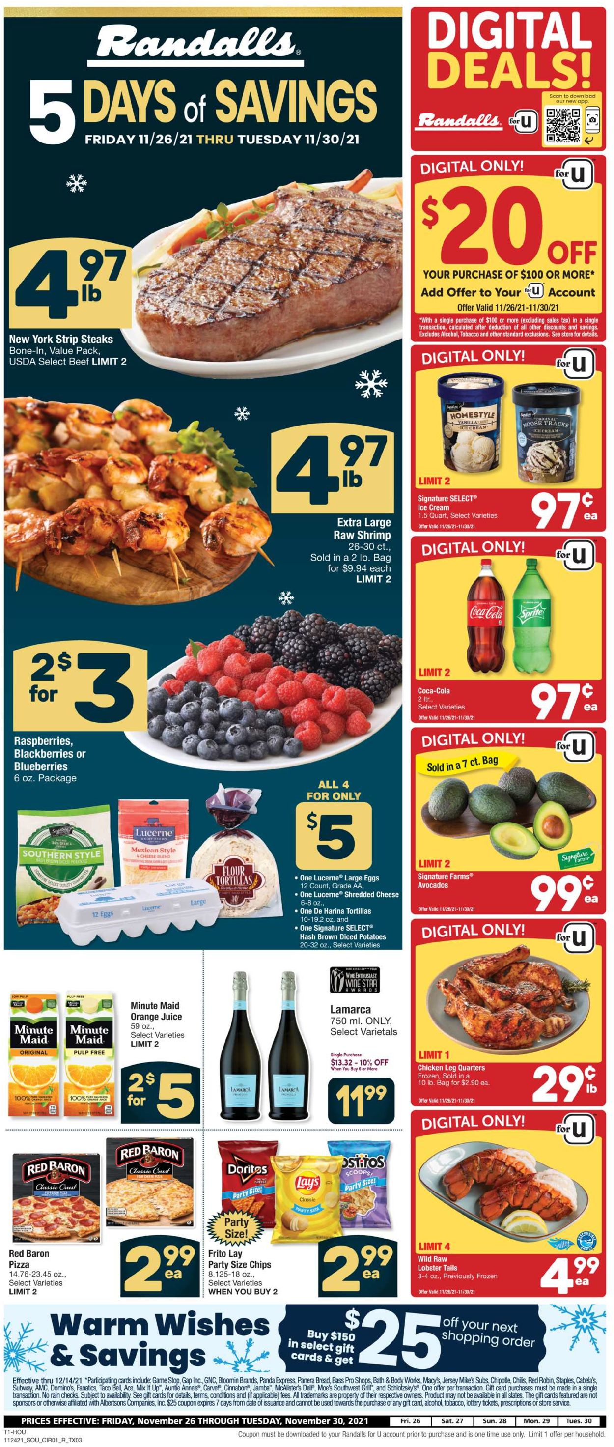 Randalls Ad from 11/24/2021