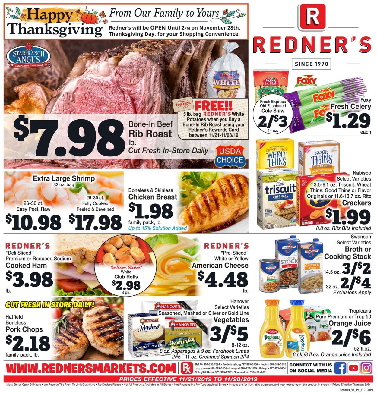 Redner’s Warehouse Market Ad from 11/21/2019