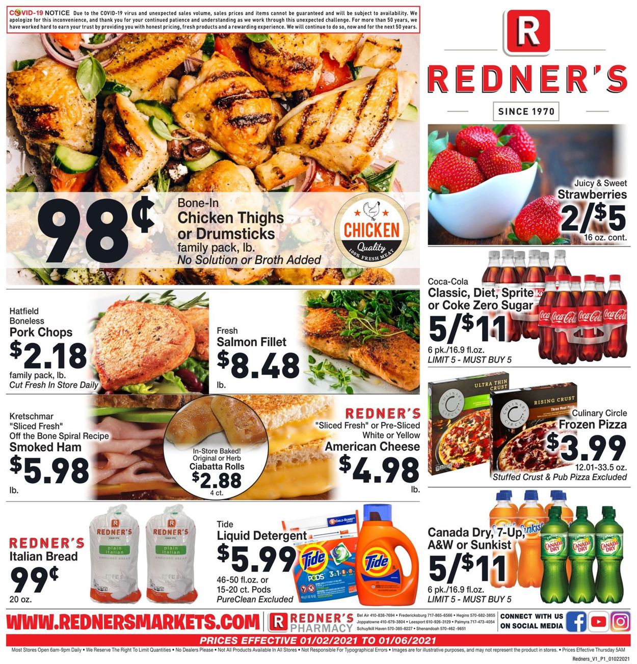 Redner’s Warehouse Market Ad from 01/02/2021