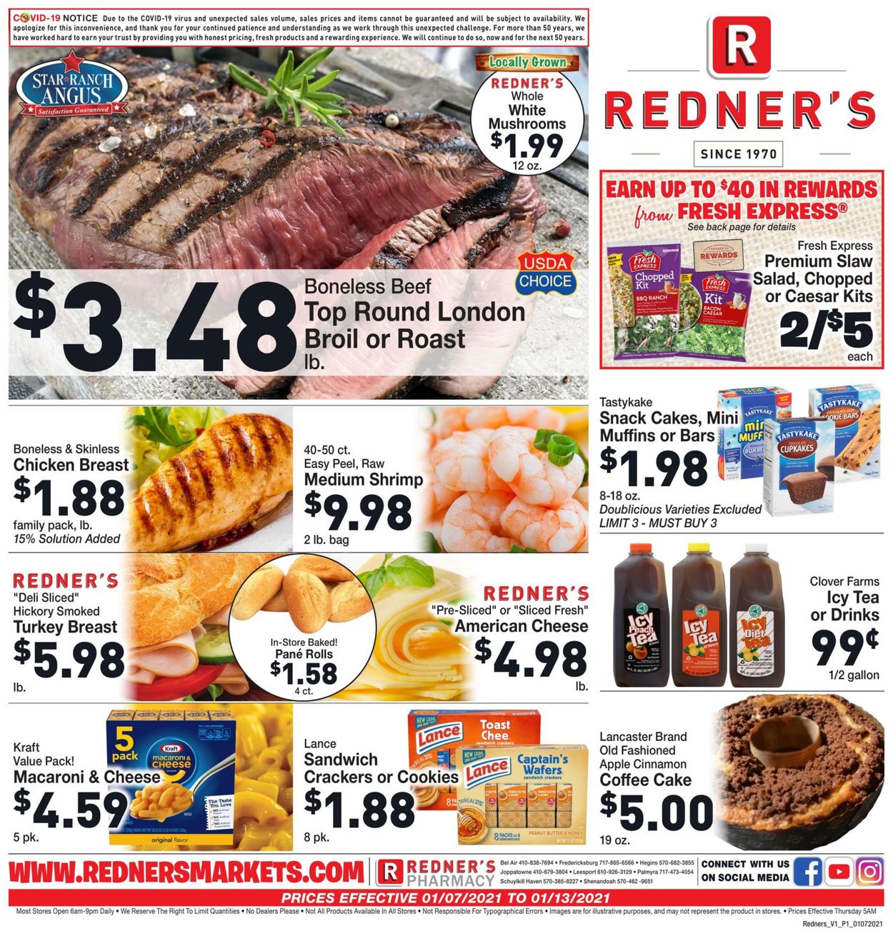 Redner’s Warehouse Market Ad from 01/07/2021