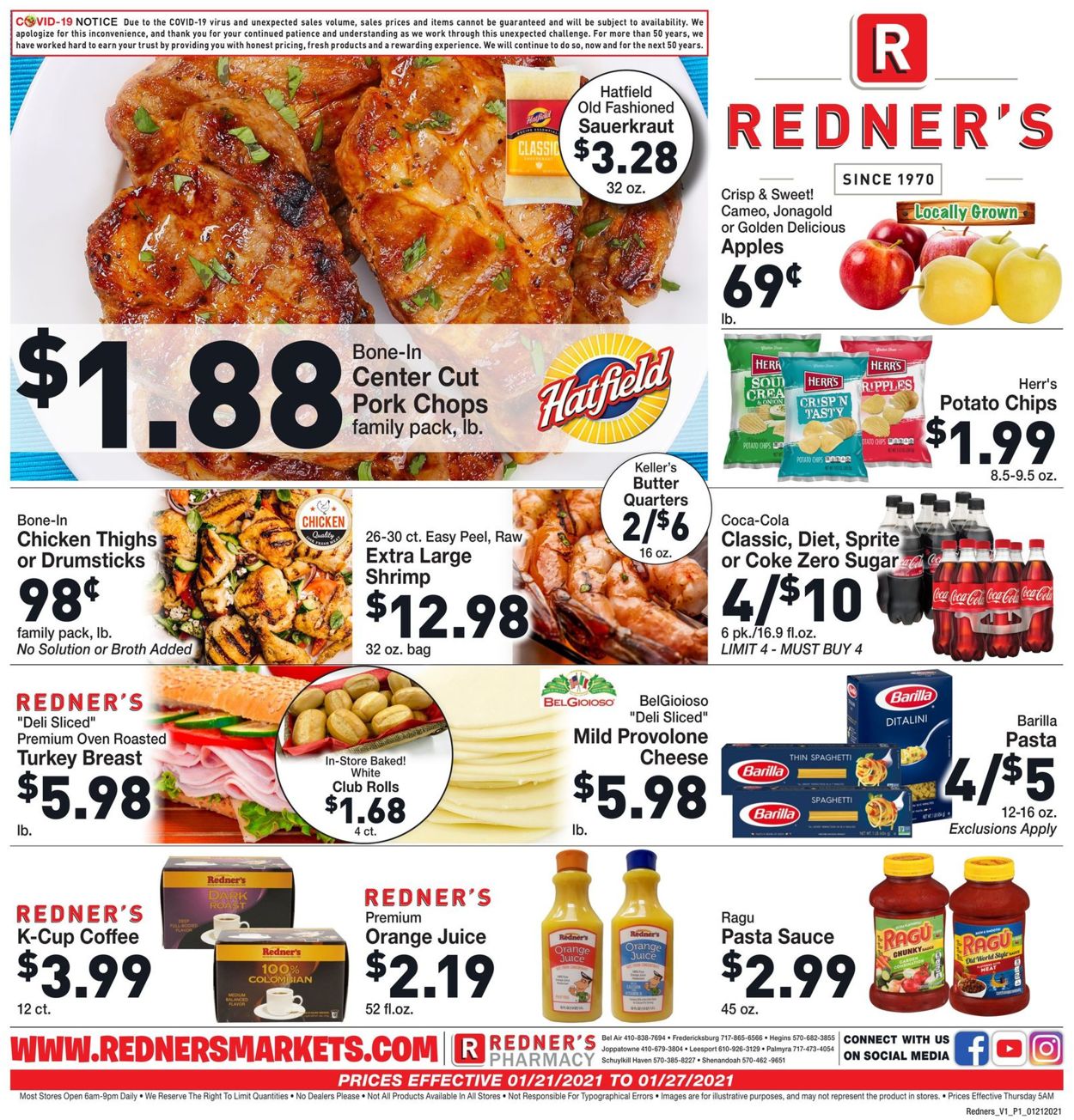 Redner’s Warehouse Market Ad from 01/21/2021