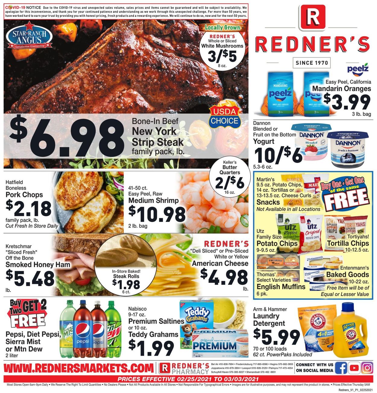 Redner’s Warehouse Market Ad from 02/25/2021