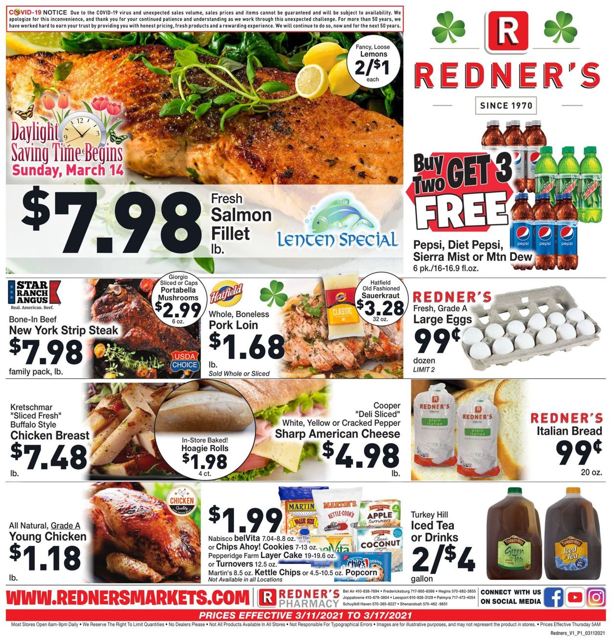 Redner’s Warehouse Market Ad from 03/11/2021