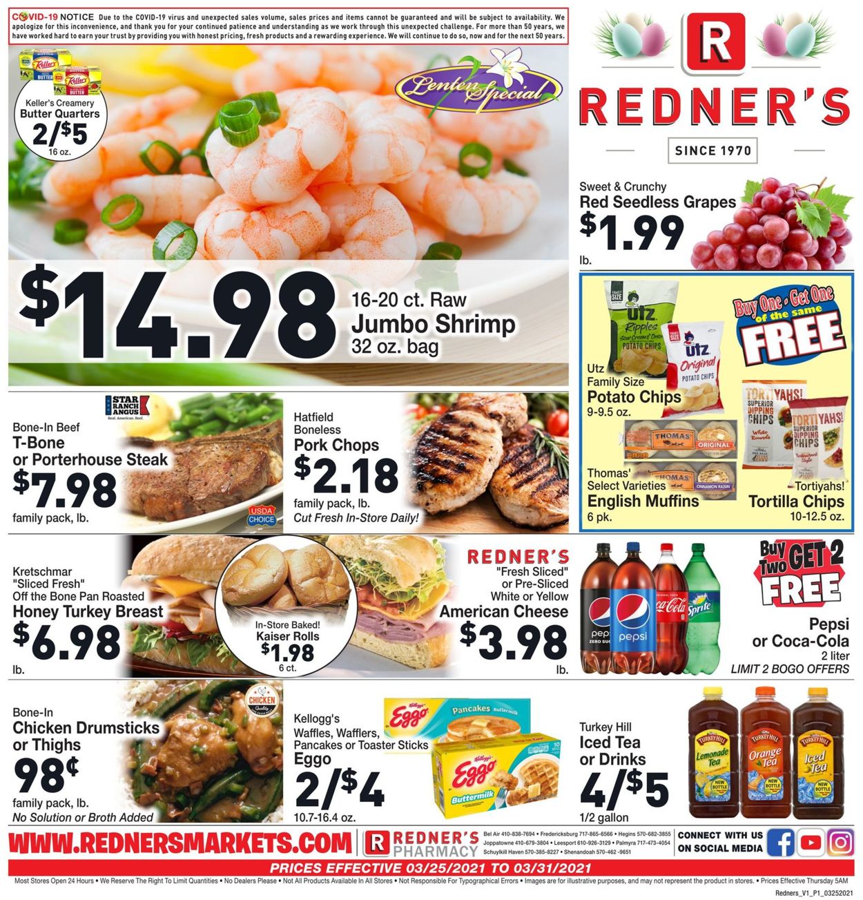 Redner’s Warehouse Market Ad from 03/25/2021