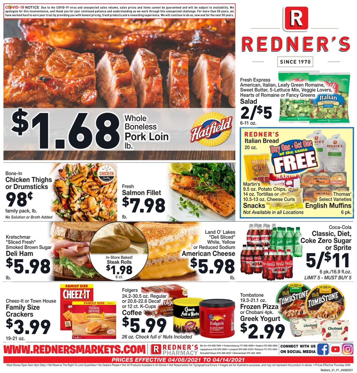 Redner’s Warehouse Market Ad from 04/08/2021