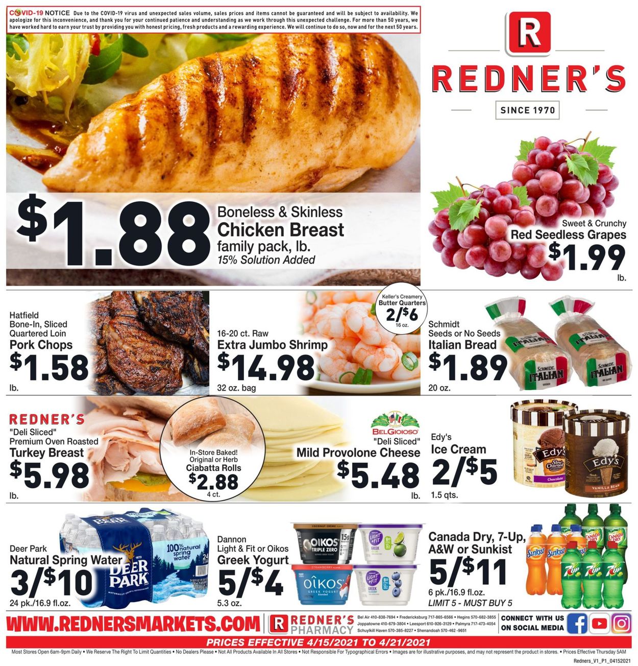 Redner’s Warehouse Market Ad from 04/15/2021