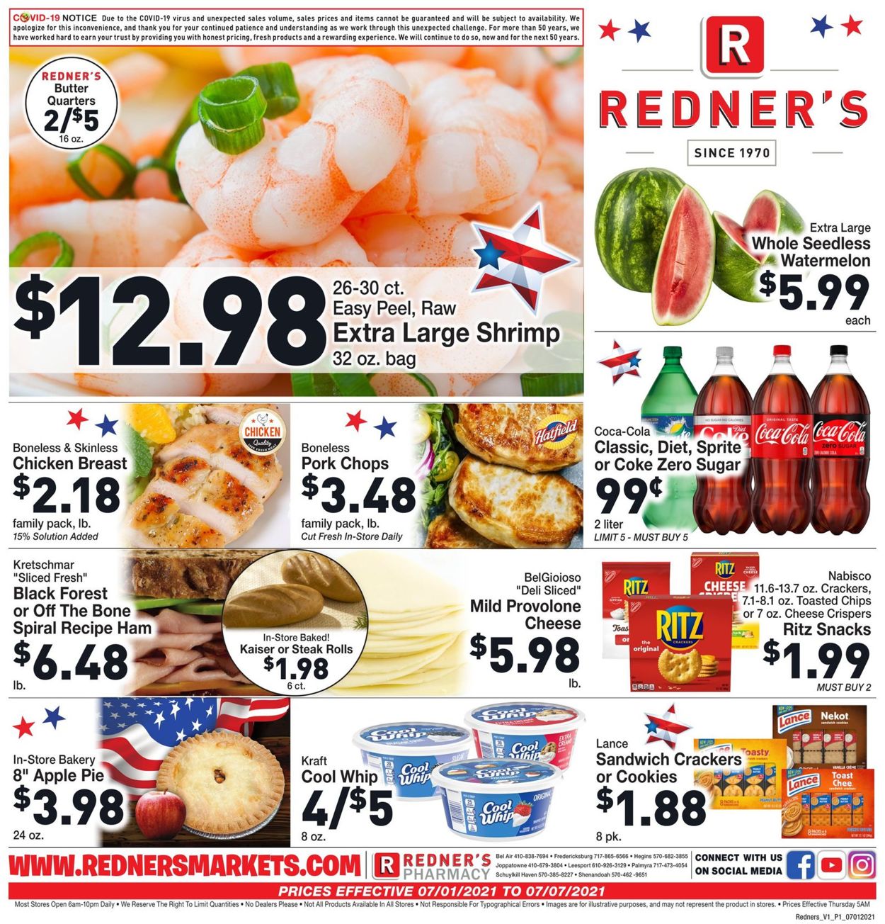 Redner’s Warehouse Market Ad from 07/01/2021