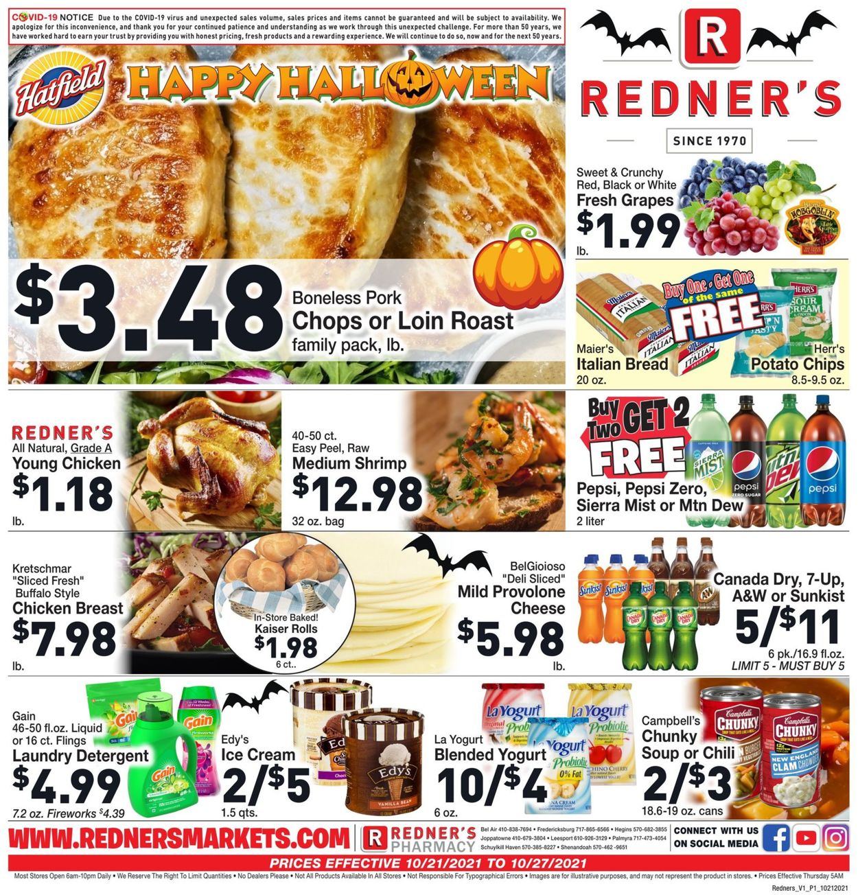 Redner’s Warehouse Market Ad from 10/21/2021