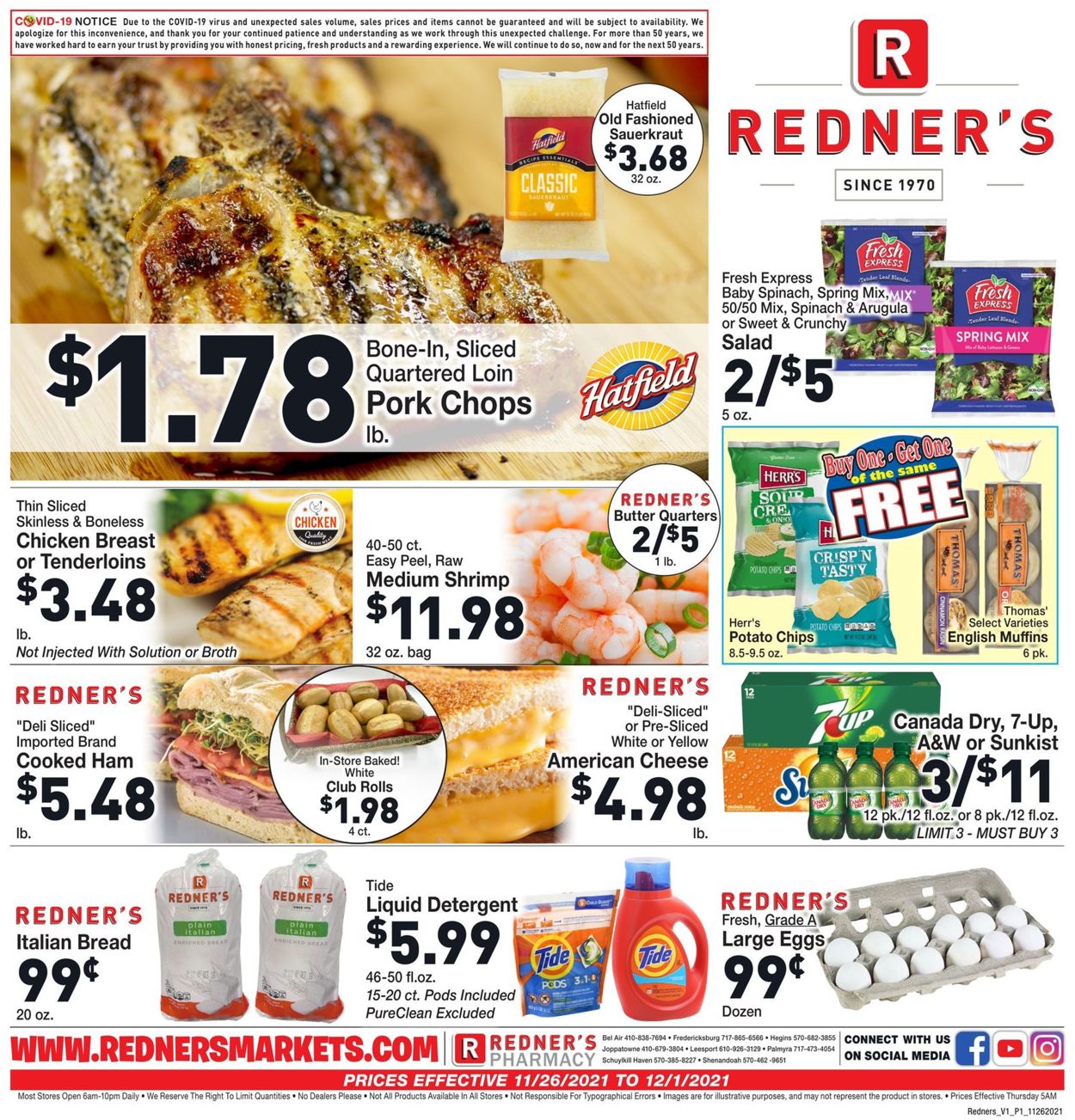 Redner’s Warehouse Market Ad from 11/26/2021