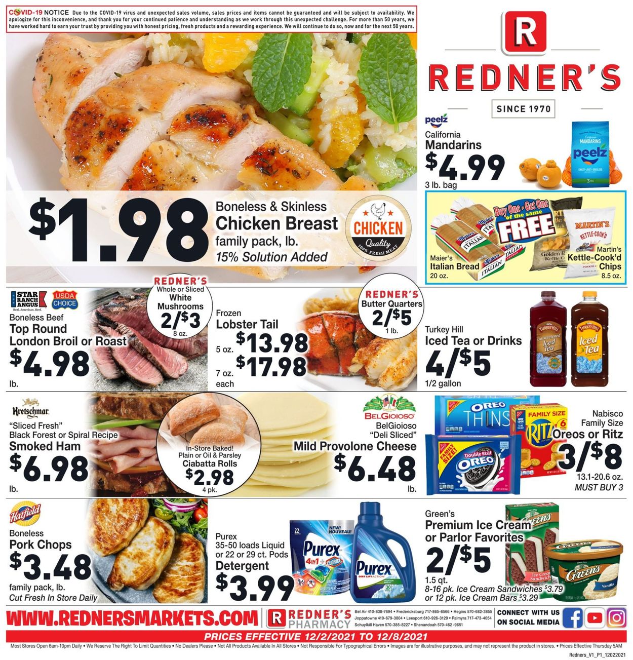 Redner’s Warehouse Market Ad from 12/02/2021