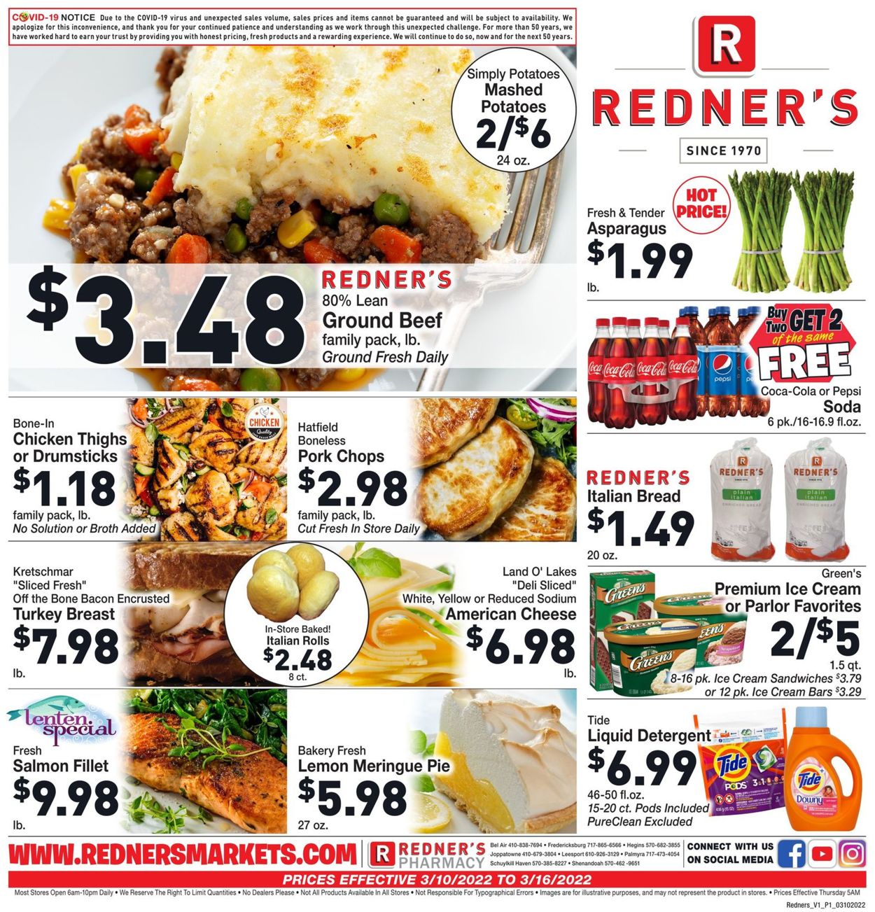 Redner’s Warehouse Market Ad from 03/10/2022