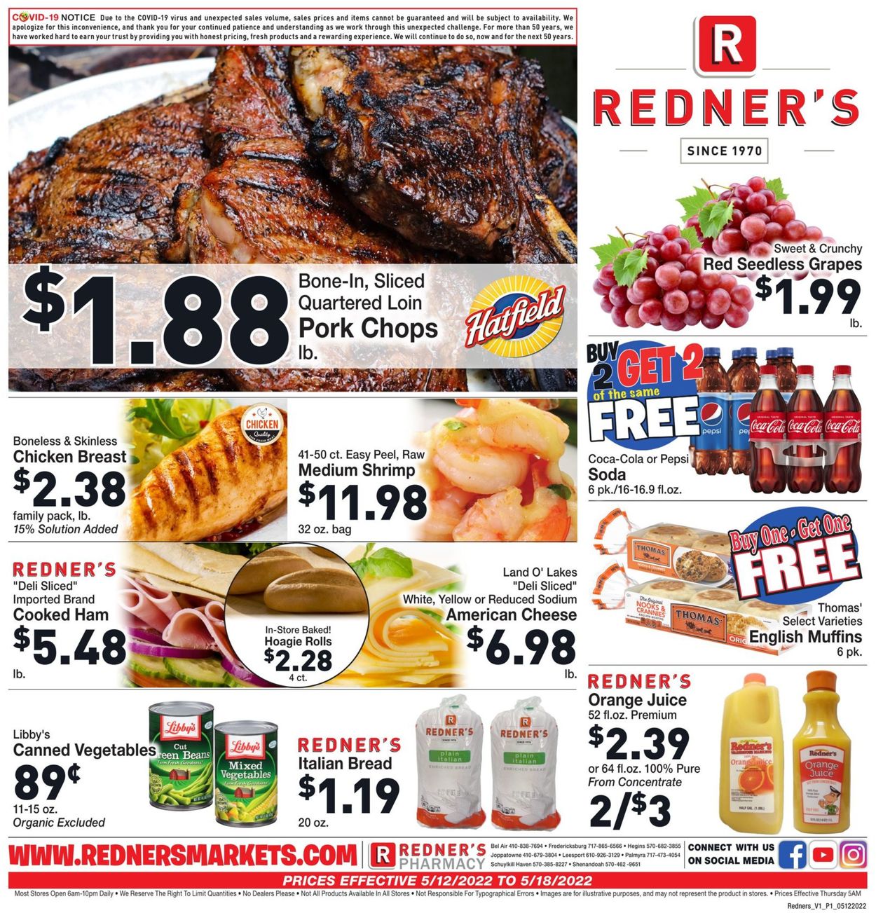 Redner’s Warehouse Market Ad from 05/12/2022