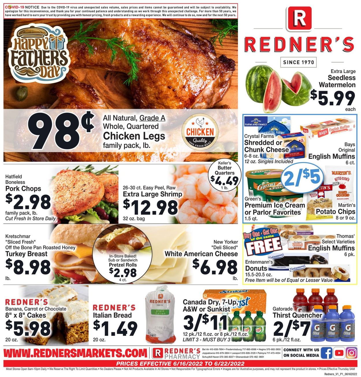 Redner’s Warehouse Market Ad from 06/16/2022