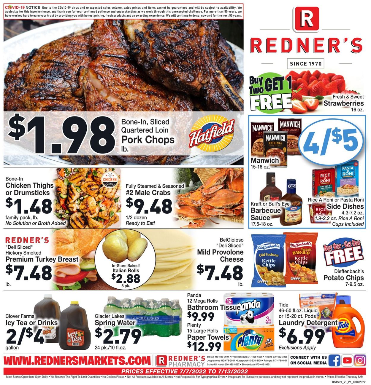 Redner’s Warehouse Market Ad from 07/07/2022