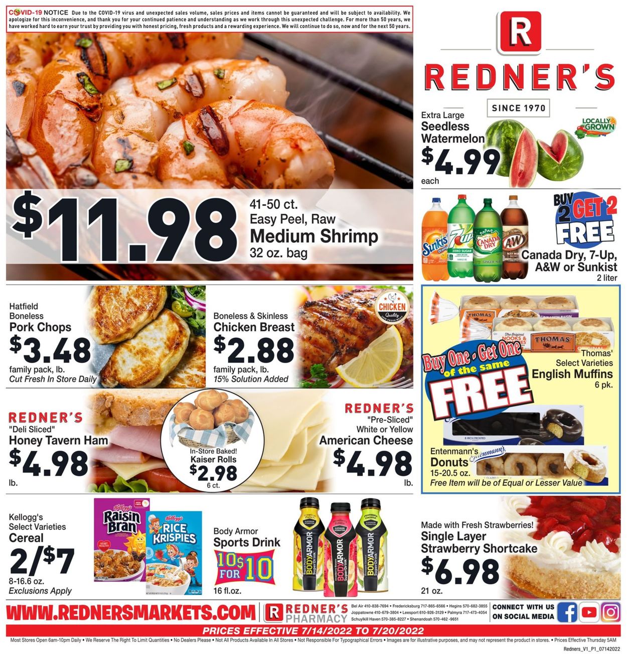 Redner’s Warehouse Market Ad from 07/14/2022