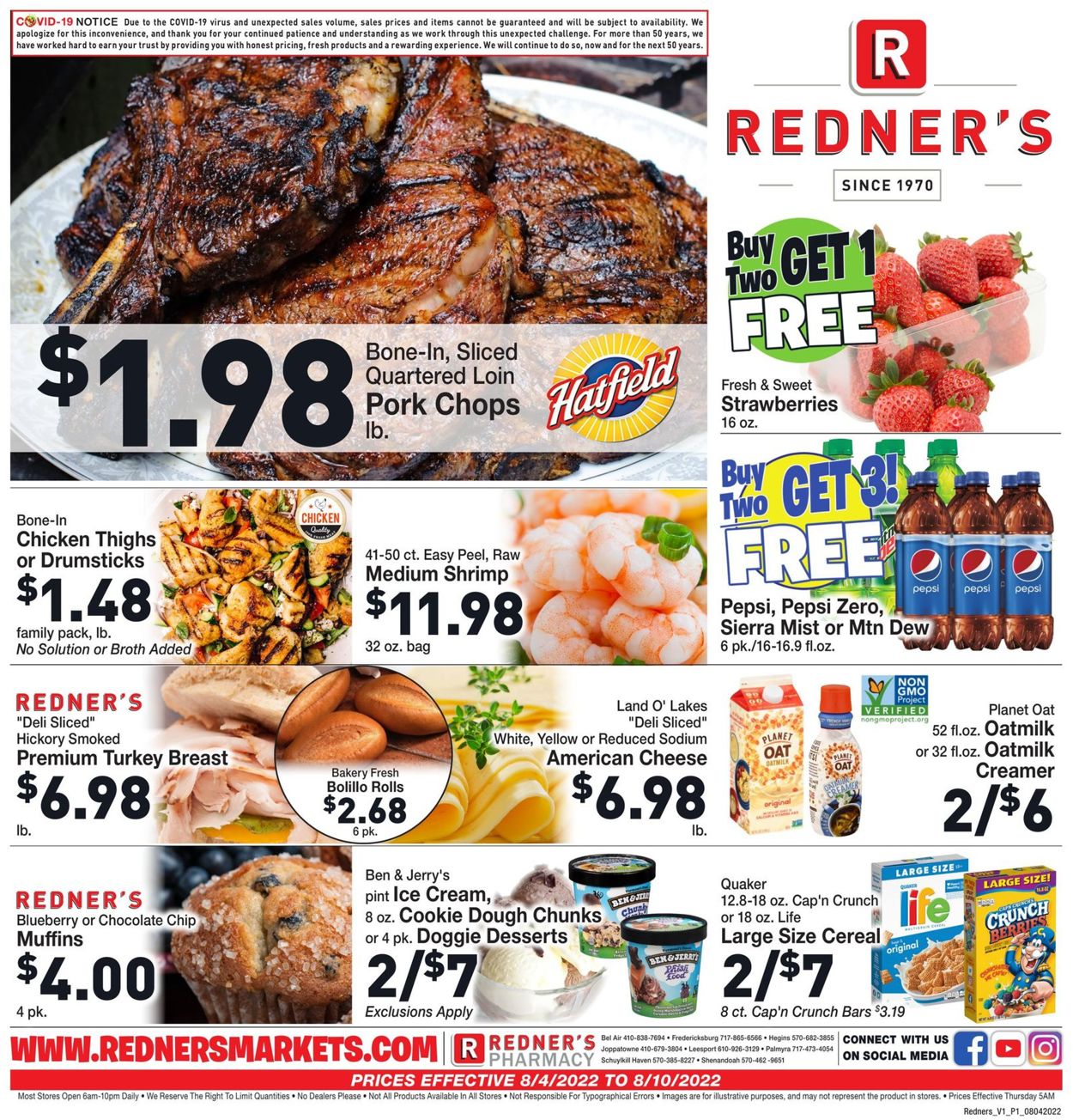 Redner’s Warehouse Market Ad from 08/04/2022