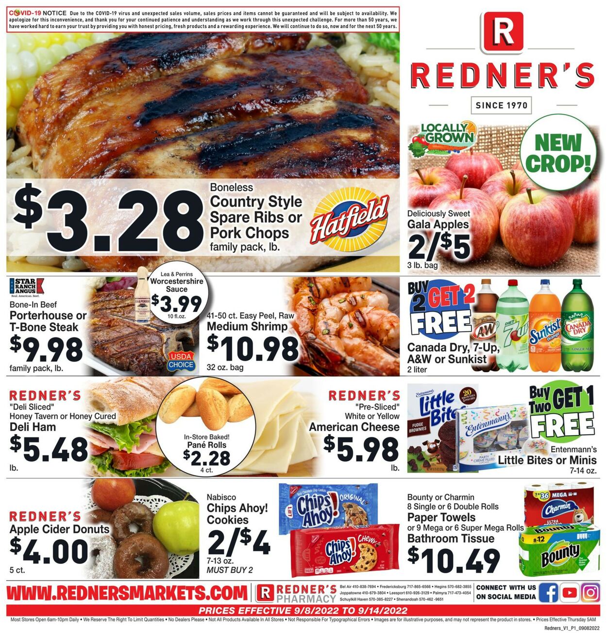 Redner’s Warehouse Market Ad from 09/08/2022
