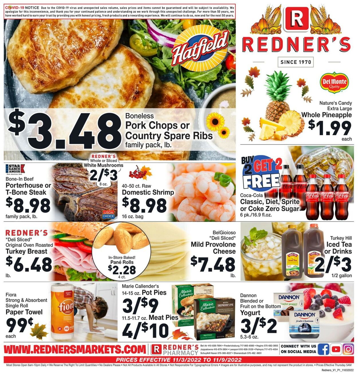 Redner’s Warehouse Market Ad from 11/03/2022