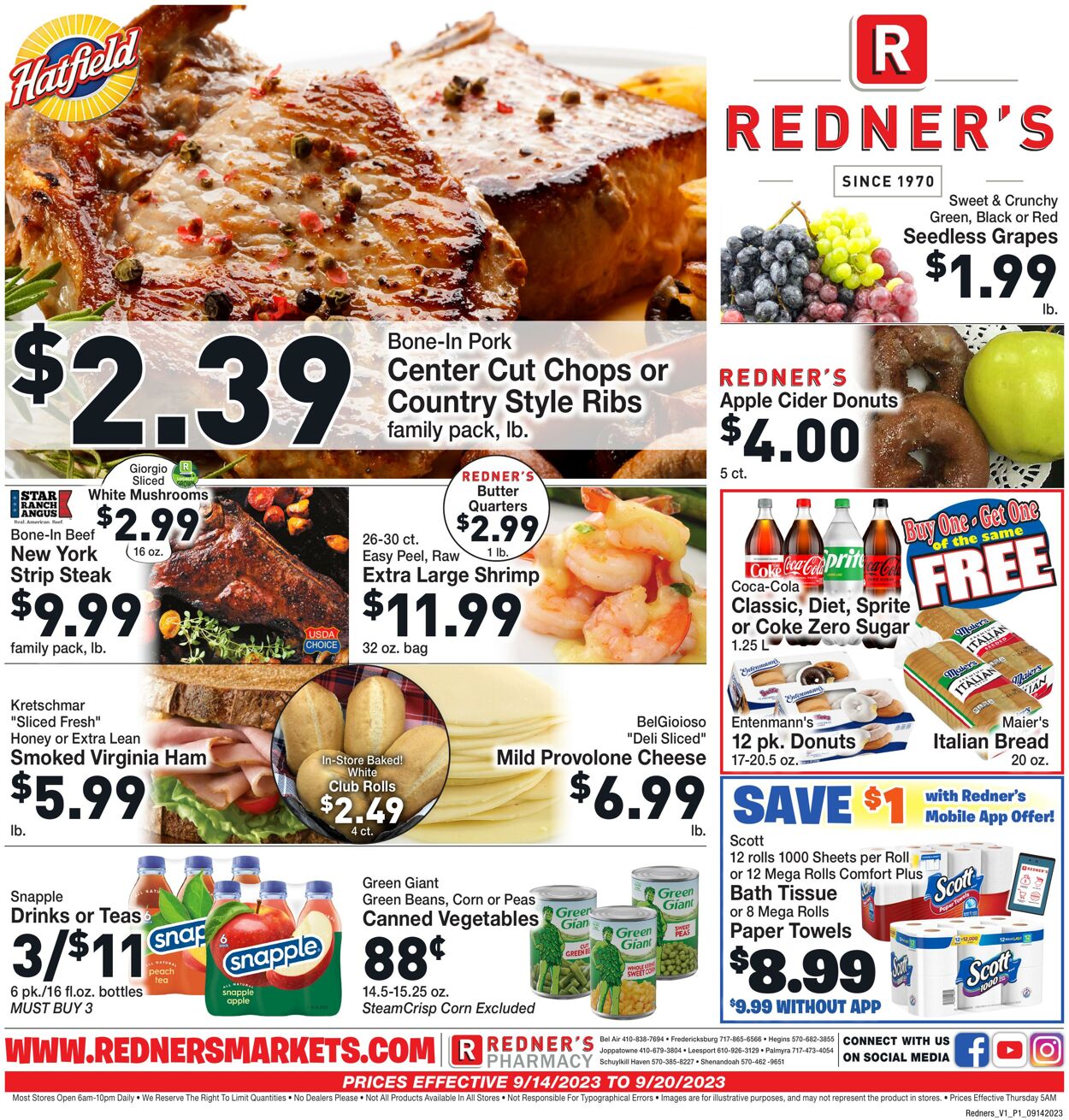 Redner’s Warehouse Market Ad from 09/14/2023