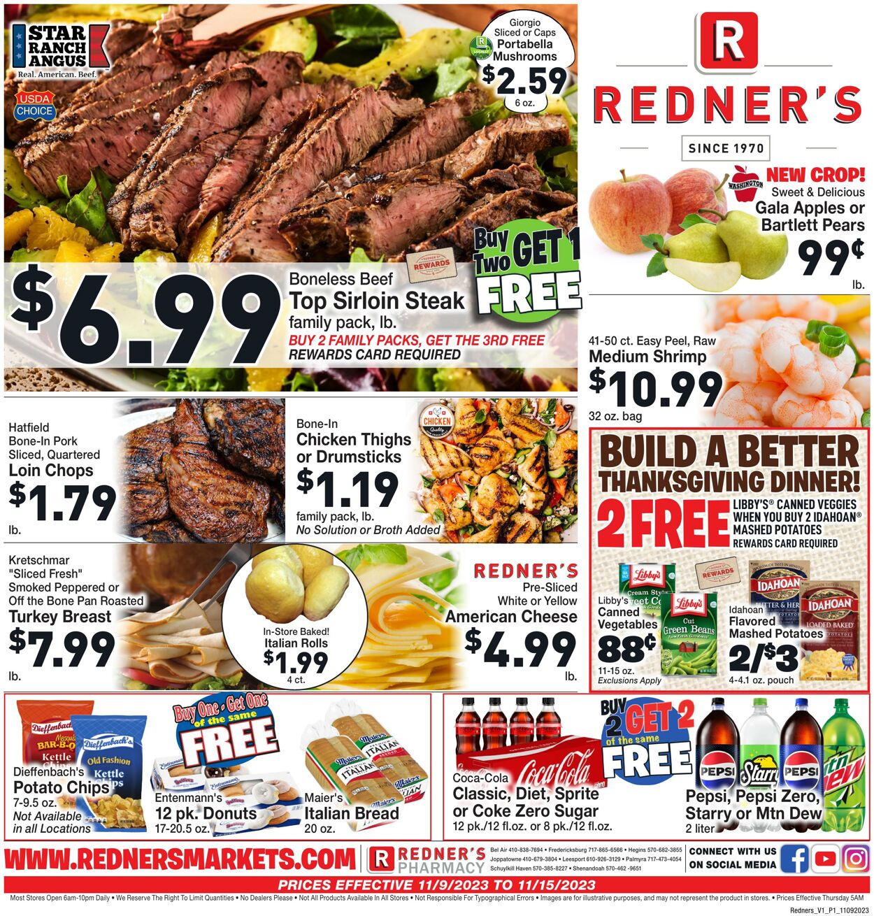Redner’s Warehouse Market Ad from 11/09/2023