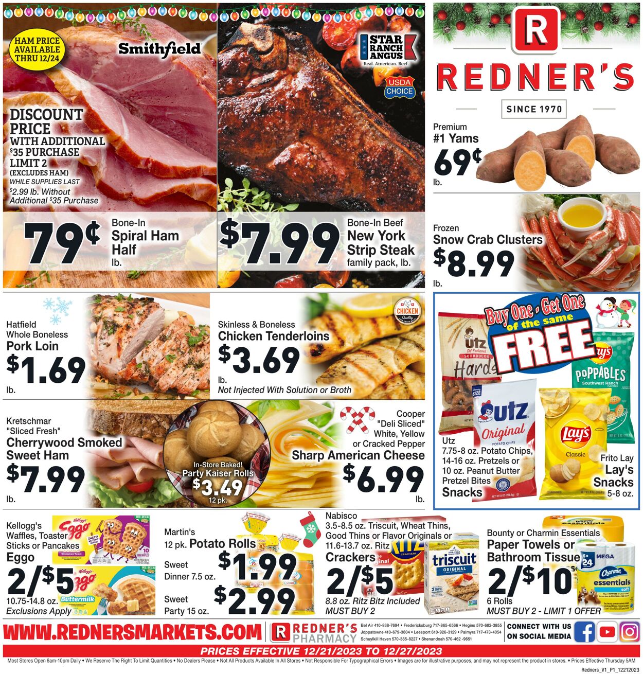 Redner’s Warehouse Market Ad from 12/21/2023