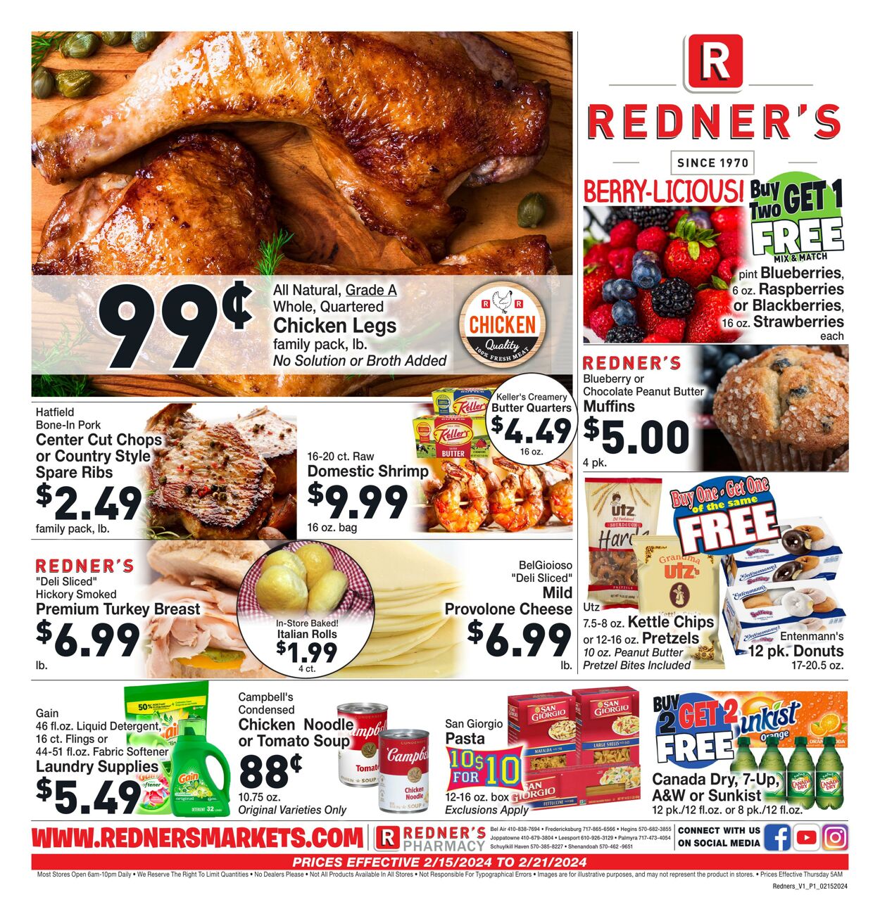 Redner’s Warehouse Market Ad from 02/15/2024