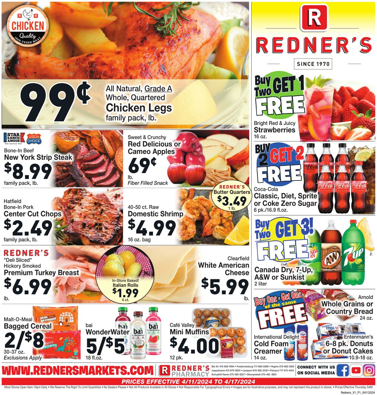 Redner’s Warehouse Market Ad from 04/11/2024