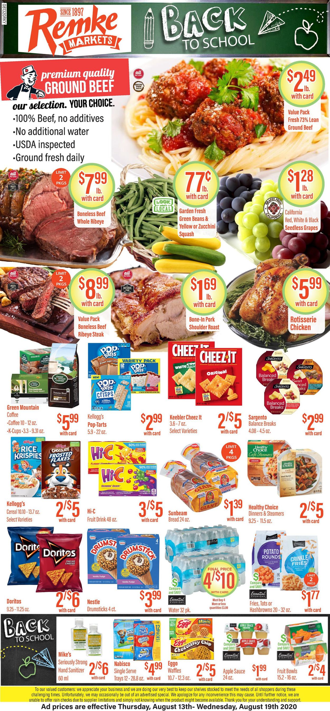 Remke Markets Ad from 08/13/2020