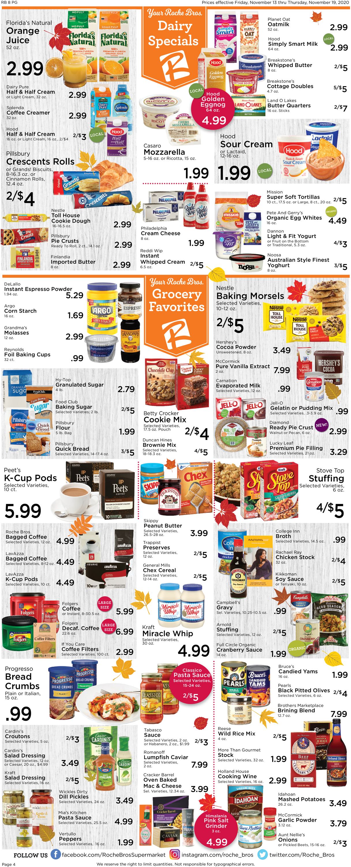 Roche Bros. Supermarkets Ad from 11/13/2020